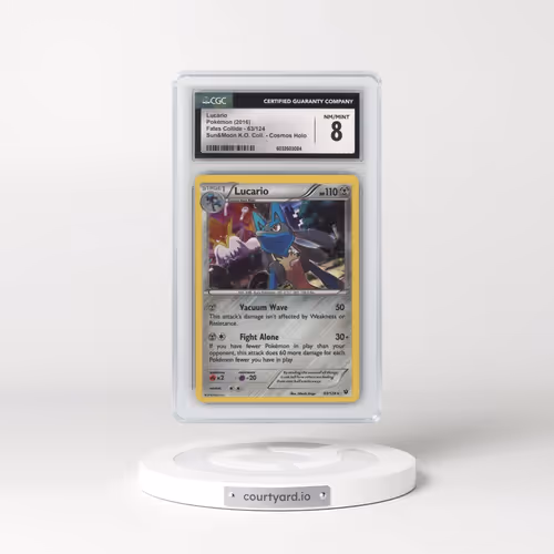 2016 Fates Collide #63/124 Lucario - Sun & Moon Knock Out Collection Cosmos Holo (CGC 8 NM-MT)