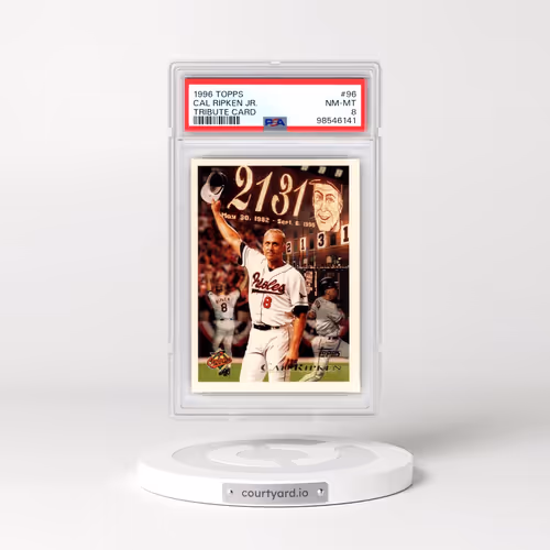 1996 Topps #96 Cal Ripken Jr. - Tribute Card (PSA 8 NM-MT)