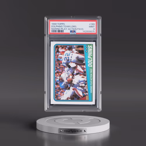1988 Topps #189 Dolphins Team Ldrs. - Marino Play-Action Pass (PSA 9 MINT)