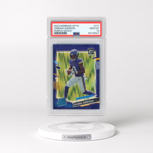 2023 Panini Donruss Optic #271 Jordan Addison - Purple Shock (PSA 10 GEM MINT)