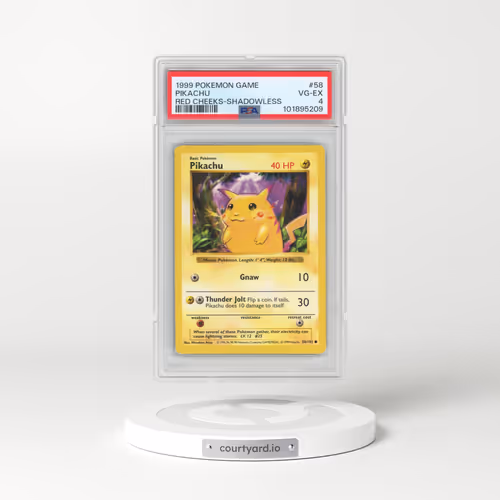 1999 Pokémon Game #58 Pikachu - Shadowless Red Cheeks (PSA 4 VG-EX)