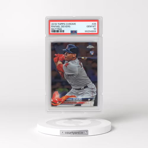 2018 Topps Chrome #25 Rafael Devers - Batting (PSA 10 GEM MINT)