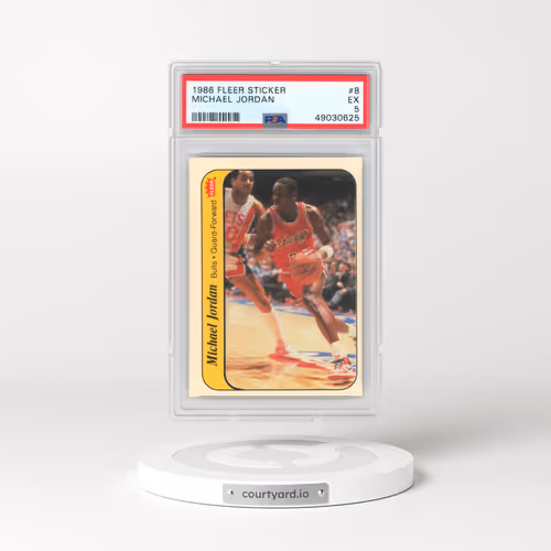 1986 Fleer Sticker #8 Michael Jordan (PSA 5 EX)