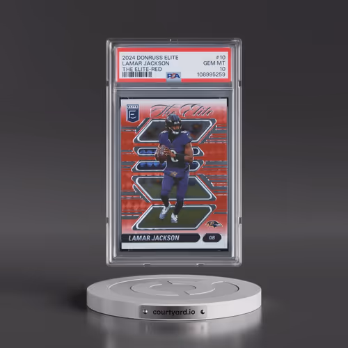 2024 Panini Donruss Elite the Elite #10 Lamar Jackson - Red (PSA 10 GEM MINT)