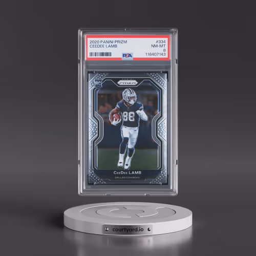 2020 Panini Prizm #334 Ceedee Lamb (PSA 8 NM-MT)