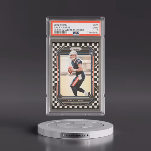 2022 Panini Prizm #305 Bailey Zappe - Black & White Checker (PSA 9 MINT)