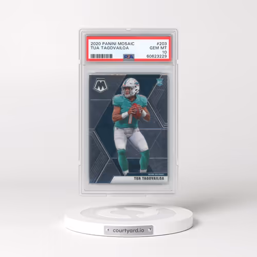2020 Panini Mosaic #203 Tua Tagovailoa (PSA 10 GEM MINT)
