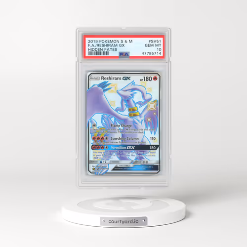 2019 Pokémon Sun & Moon Hidden Fates #SV51 Reshiram GX - Holo Full Art (PSA 10 GEM MINT)
