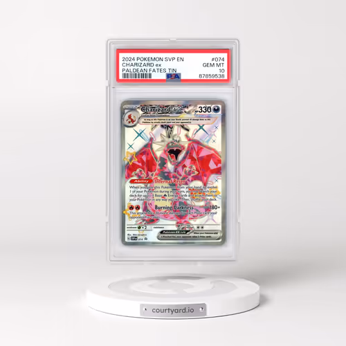 2024 Pokémon Svp EN-SV Black Star Promo #074 Charizard EX - Holo Paldean Fates Tin (PSA 10 GEM MINT)