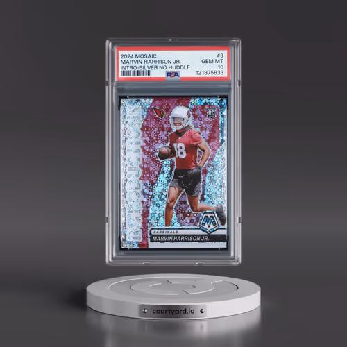 2024 Panini Mosaic Introductions #3 Marvin Harrison Jr. - Silver No Huddle (PSA 10 GEM MINT)