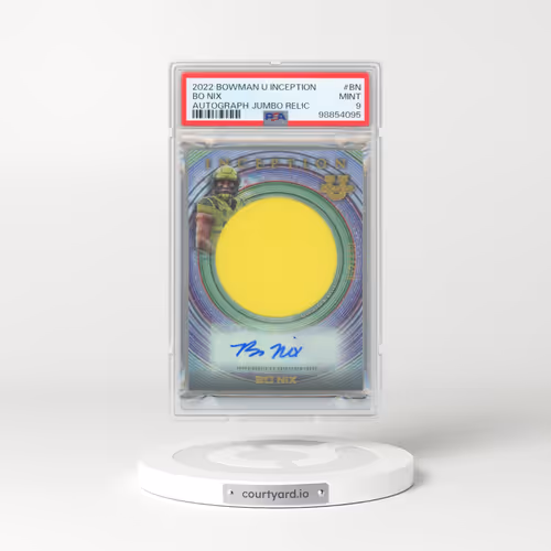 2022 Bowman University Inception Inception Autograph Jumbo Relics #BN Bo Nix (PSA 9 MINT)