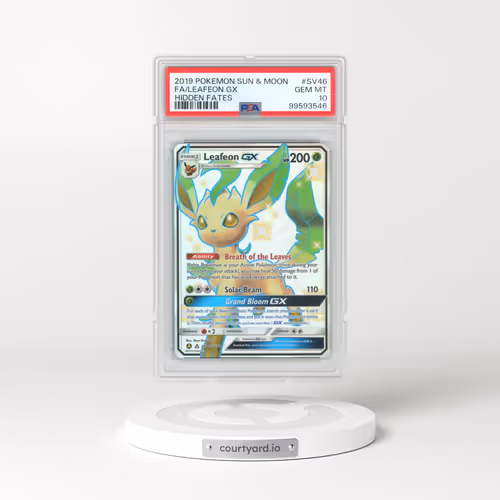 2019 Pokémon Sun & Moon Hidden Fates #SV46 Leafeon GX - Holo Full Art (PSA 10 GEM MINT)