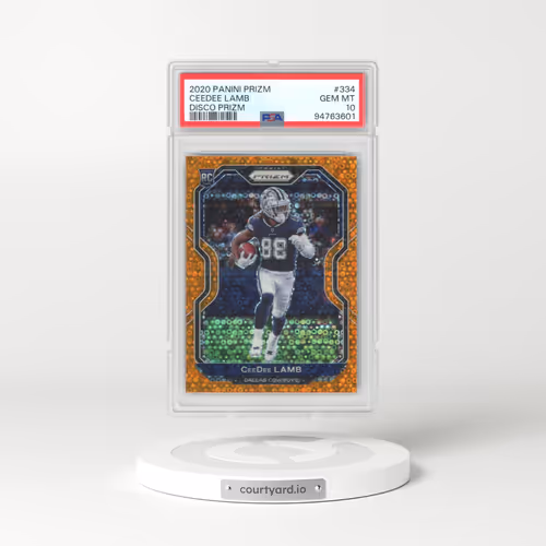 2020 Panini Prizm #334 Ceedee Lamb - Disco Prizm (PSA 10 GEM MINT)