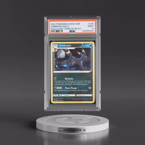 2021 Pokémon Swsh Black Star Promo #129 Umbreon - Holo Evolving Skies Three Pack Blisters (PSA 9 MIN