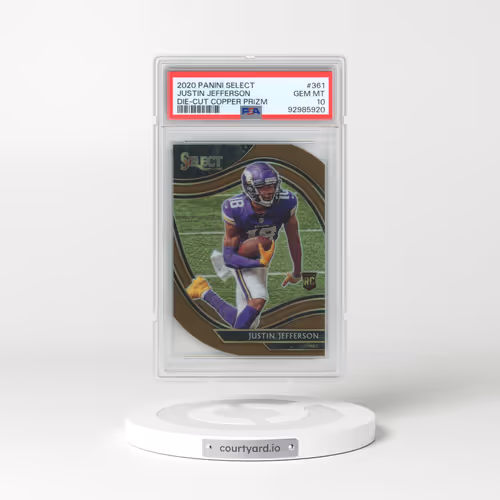 2020 Panini Select #361 Justin Jefferson - Die-Cut Copper Prizm (PSA 10 GEM MINT)