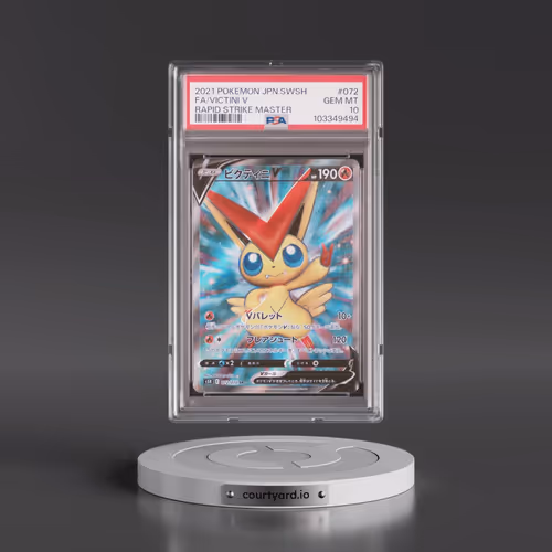 2021 Pokémon Sword & Shield Rapid Strike Master #072 Victini V - Holo Full Art (PSA 10 GEM MINT)