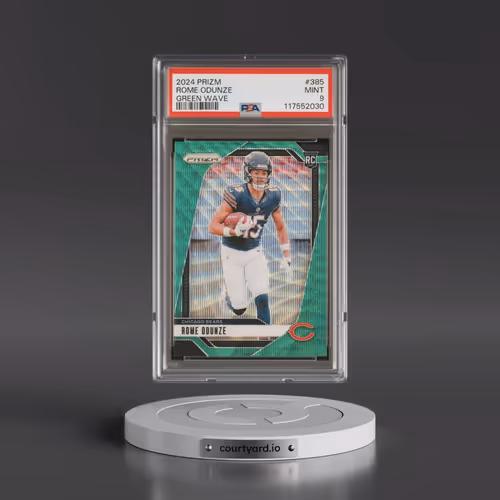 2024 Panini Prizm #385 Rome Odunze - Green Wave (PSA 9 MINT)
