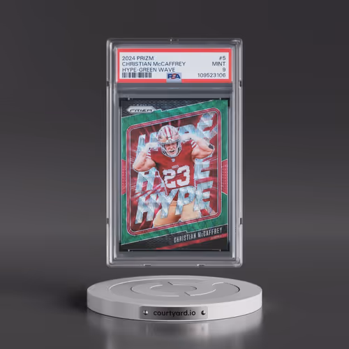 2024 Panini Prizm Hype #5 Christian McCaffrey - Green Wave (PSA 9 MINT)