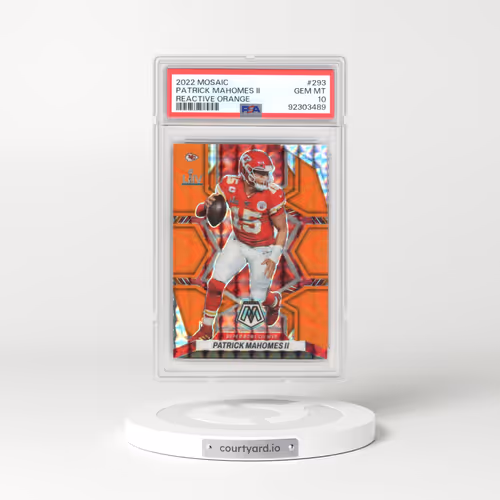 2022 Panini Mosaic #293 Patrick Mahomes II - Reactive Orange (PSA 10 GEM MINT)