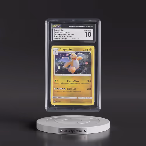 2017 Sun & Moon #96/149 Dragonite - Cosmos Holo Mini Pack Blister (CGC 10 GEM MINT)