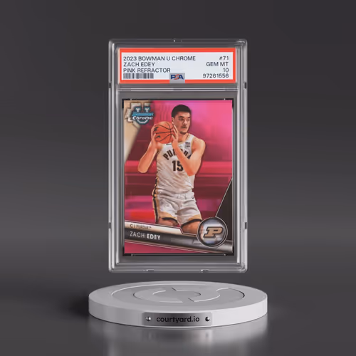 2023 Bowman University Chrome #71 Zach Edey - Pink Refractor (PSA 10 GEM MINT)