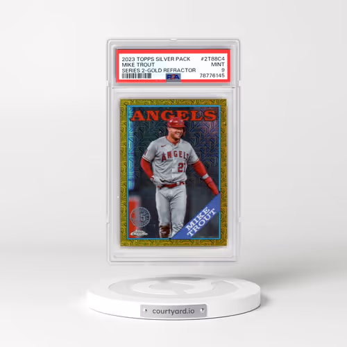 2023 Topps Silver Pack 1988 Chrome Promo #2T88C4 Mike Trout - Series 2-Gold Refractor (PSA 9 MINT)