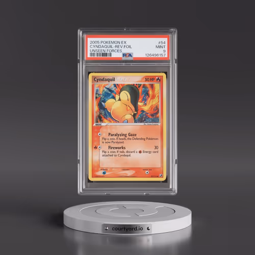 2005 Pokémon EX Unseen Forces #54 Cyndaquil - Reverse Foil (PSA 9 MINT)