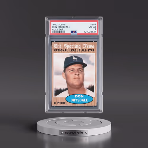 1962 Topps #398 Don Drysdale - All Star (PSA 4 VG-EX)