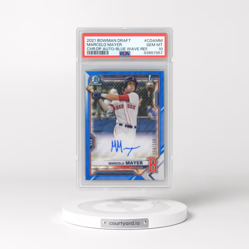 2021 Bowman Draft Chrome Draft Pick Autographs #CDAMM Marcelo Mayer - Blue Wave Refractor (PSA 10 GE