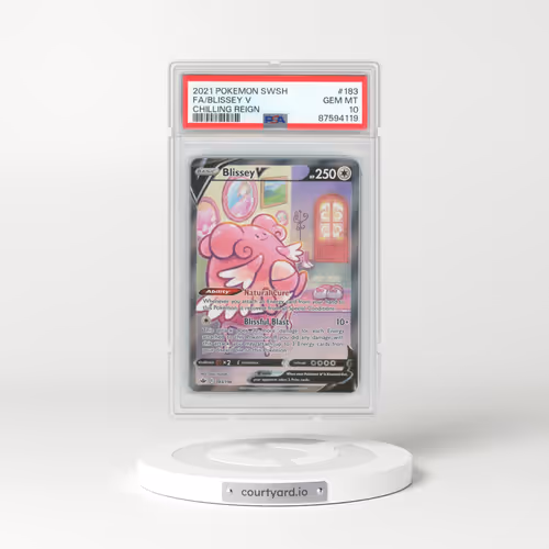 2021 Pokémon Sword & Shield Chilling Reign #183 Blissey V - Holo Full Art (PSA 10 GEM MINT)