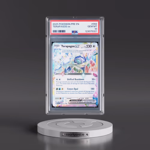 2025 Pokémon Pre EN-Prismatic Evolutions #092 Terapagos EX - Holo (PSA 10 GEM MINT)