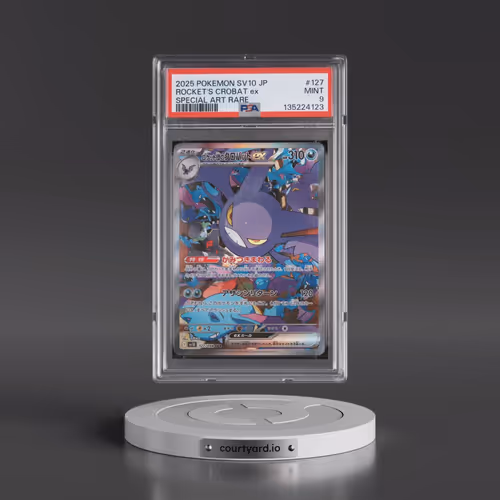 2025 Pokémon SV10-Glory of Team Rocket #127 Team Rocket's Crobat EX - Holo Special Art Rare (PSA 9 M