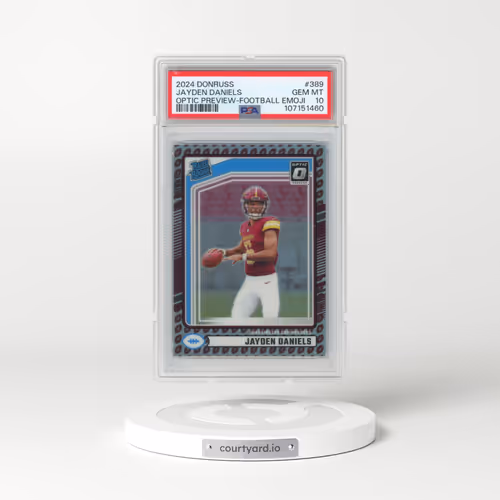 2024 Panini Donruss #389 Jayden Daniels - Optic Preview-Football Emoji (PSA 10 GEM MINT)