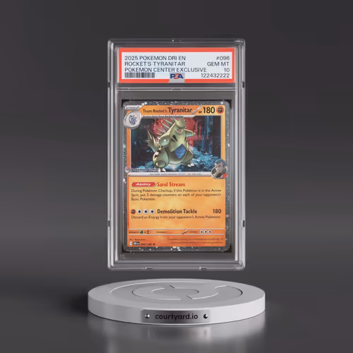 2025 Pokémon Dri EN-Destined Rivals #096 Team Rocket's Tyranitar - Pokemon Center Exclusive (PSA 10