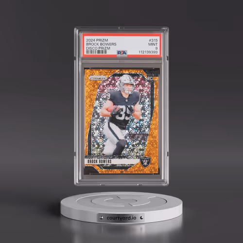 2024 Panini Prizm #315 Brock Bowers - Disco Prizm (PSA 9 MINT)