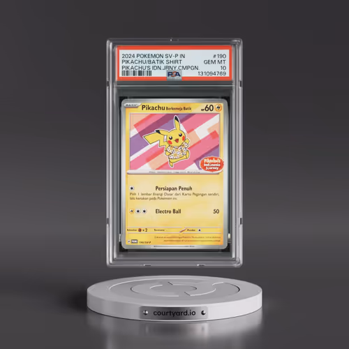 2024 Pokémon SV-P Promo #190 Pikachu in Batik Shirt - Pikachu's Indonesia Journey Campaign (PSA 10 G