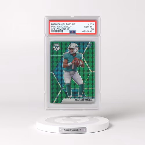 2020 Panini Mosaic #203 Tua Tagovailoa - Green Mosaic (PSA 10 GEM MINT)
