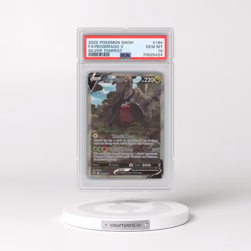 2022 Pokémon Sword & Shield Silver Tempest #184 Regidrago V - Holo Full Art (PSA 10 GEM MINT)