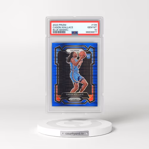 2023 Panini Prizm #139 Cason Wallace - Blue Seismic (PSA 10 GEM MINT)