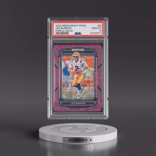 2023 Panini Prizm Draft Picks #52 Joe Burrow - Purple Wave (PSA 10 GEM MINT)