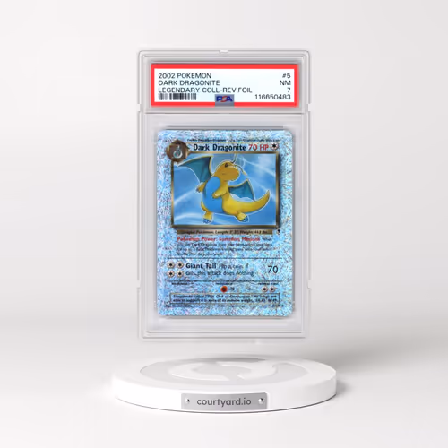 2002 Pokémon Legendary Collection #5 Dark Dragonite - Reverse Foil (PSA 7 NM)