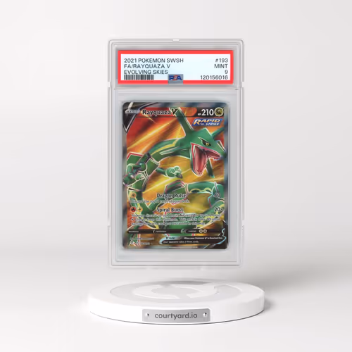 2021 Pokémon Sword & Shield Evolving Skies #193 Rayquaza V - Holo Full Art (PSA 9 MINT)