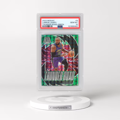 2023 Panini Mosaic Thunder Road #9 LeBron James - Green (PSA 10 GEM MINT)