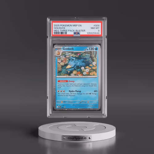 2025 Pokémon Mep EN-Me Black Star Promo #008 Golduck - Mega Evolution Three Pack Blister (PSA 8 NM-M