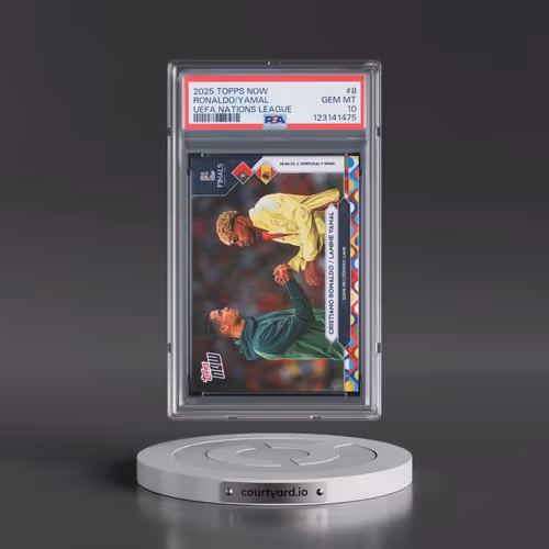 2025 Topps Now UEFA Nations League #8 Cristiano Ronaldo/Lamine Yamal (PSA 10 GEM MINT)
