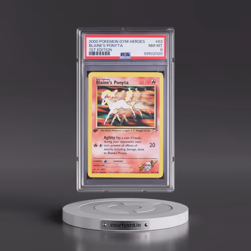 2000 Pokémon Gym Heroes #63 Blaine's Ponyta - 1st Edition (PSA 8 NM-MT)