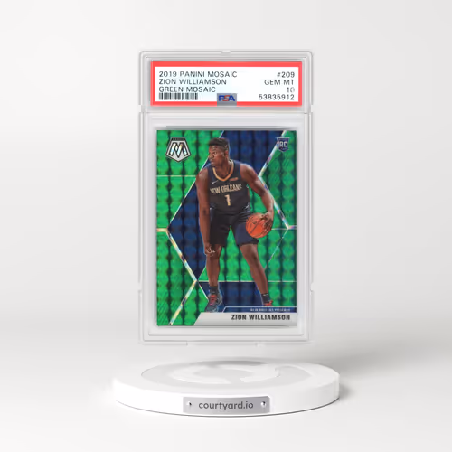2019 Panini Mosaic #209 Zion Williamson - Green Mosaic (PSA 10 GEM MINT)