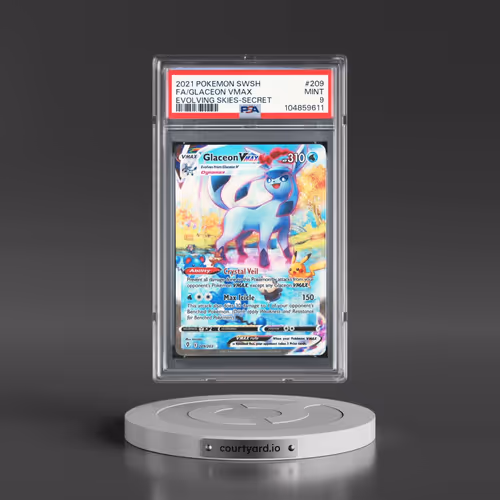 2021 Pokémon Sword & Shield Evolving Skies #209 Glaceon Vmax - Full Art Secret (PSA 9 MINT)