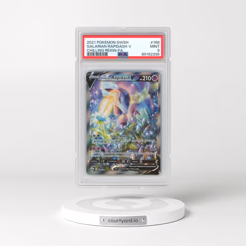 2021 Pokémon Sword & Shield Chilling Reign #168 Galarian Rapidash V - Holo Full Art (PSA 9 MINT)