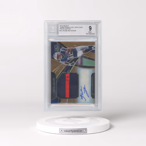 2019 Panini Select Jumbo Rookie Signature Swatch Prizm #JMJM Jakobi Meyers - Copper (BGS 9 MINT)